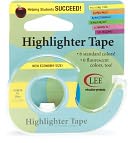 Fluorescent Highlighter Tape 1/2"X393"-Fluorescent Blue by Lee Products: Product Image