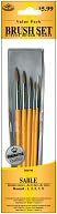 Brush Set Value Pack Sable 5/Pkg-Round 1,3,5,7,9 by Royal Brush: Product Image