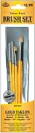 Brush Set Value Pack Gold Taklon 4/Pkg-Round 3 Detail 5 Shader 10 Angle 1/4" by Royal Brush: Product Image
