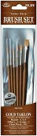 Brush Set Value Pack Gold Taklon 6/Pkg-Rnd 1,3,5 Filbert 4 Scrpt 1 Glz/Wsh 3/8" by Royal Brush: Product Image