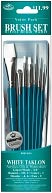 Brush Set Value Pack White Taklon 7/Pkg-Glz/Ws 3/4" Rnd 3,2 Lnr 1 Shd 4,6 Fan 2 by Royal Brush: Product Image