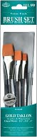 Brush Set Value Pack Gold Taklon 3/Pkg-Glaze/Wash 1/2", 3/4", 1" by Royal Brush: Product Image