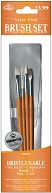 Brush Set Value Pack Bristle/Sable 4/Pkg-Round 1 & Flat 2,4,6 by Royal Brush: Product Image