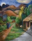 Acrylic Paint Your Own Masterpiece Kit 11"X14"-Mountain Road by Royal Brush: Product Image