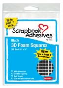 3D Permanent Foam Squares 308/Pkg-Black .25"X.25" by 3L: Product Image