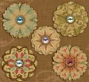 Bailey Metal Art Embellishments-Flower Brads With Glitter, Foil & Beads by K&Company: Product Image
