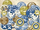 Blue Awning Chipboard-Buttons by K&Company: Product Image