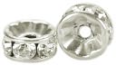 Swarovski Crystal Spacer Beads Rondelle 6mm 3/Pkg-Silver by Cousin: Product Image