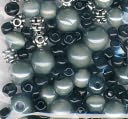 Bracelet Blends Beads-Oval Mix Black/Grey by Cousin: Product Image