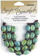 Beyond Beautiful Ceramic Beads-9x12mm Green Turquoise Oval 52/Pkg by Cousin: Product Image