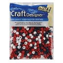 Pony Beads 6x9mm 720/Pkg-Usa-Red/White/Blue by Darice: Product Image