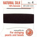 Natural Silk Bead Cord #4 2 Meters/Pkg-Black by Beadalon: Product Image