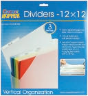 Cropper Hopper Dividers 3/Pkg-Frost 12"X12" by Advantus: Product Image
