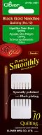 Black Gold Quilting Needles-Size 10 6/Pkg by Clover: Product Image