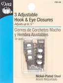 Adjustable Hook & Eye Closures 1-1/2" 3/Pkg-Nickel by Dritz: Product Image