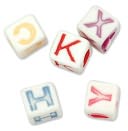 Alphabet Beads 6mm 160/Pkg-White/Assorted Colors by Darice: Product Image