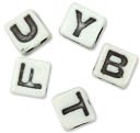 Alphabet Beads 6mm 160/Pkg-White/Black by Darice: Product Image