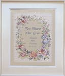 Two Hearts Wedding Record Stamped Cross Stitch Kit-11"X14" by Dimensions: Product Image