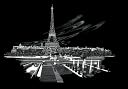 Famous Places Silver Foil Engraving Art Kit 8"X10"-Eiffel Tower by Royal Brush: Product Image