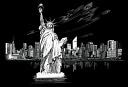 Famous Places Silver Foil Engraving Art Kit 8"X10"-Statue Of Liberty by Royal Brush: Product Image