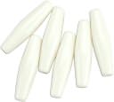 Synthetic Bone Beads 1-1/2" 6/Pkg-Ivory by Leather Factory: Product Image