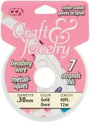 Craft & Jewelry 7-Strand Beading Wire .3mm 40ft/Pkg-Gold by Cousin: Product Image