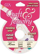 Craft & Jewelry 7-Strand Beading Wire .45mm 40ft/Pkg-Gold by Cousin: Product Image
