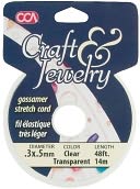 Craft & Jewelry Gossamer Stretch Cord .5mm 48 Feet/Pkg-Clear by Cousin: Product Image