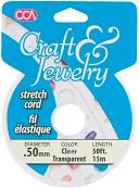Craft & Jewelry Stretch Cord .5mm 50 Feet/Pkg-Clear by Cousin: Product Image