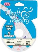 Craft & Jewelry Stretch Cord .8mm 50 Feet/Pkg-Clear by Cousin: Product Image