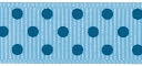 Clear Confetti Dots Ribbon 5/8" 3 Yards-Blue/Royal Blue by Offray: Product Image