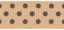 Clear Confetti Dots Ribbon 5/8" 3 Yards-Oat/Brown by Offray: Product Image