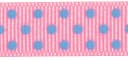 Clear Confetti Dots Ribbon 5/8" 3 Yards-Pink/Wisteria by Offray: Product Image