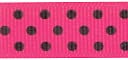 Clear Confetti Dots Ribbon 5/8" 3 Yards-Shocking Pink/Black by Offray: Product Image