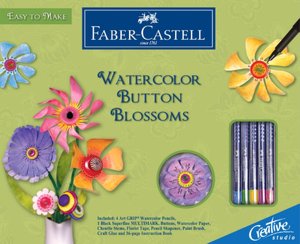 Watercolor Button Blossoms