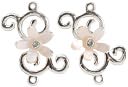 Jolee's Jewels Celebrations Crystal Swarovski Elements 2/Pkg-Connectors-Mother Of Pearl/Crystal by Jolees: Product Image