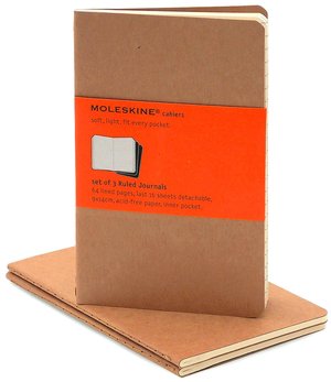 Moleskine Cahier Kraft Pocket Ruled Journal, Set of 3