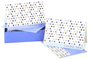 Blue Dots Thank You Notes Set Of 14