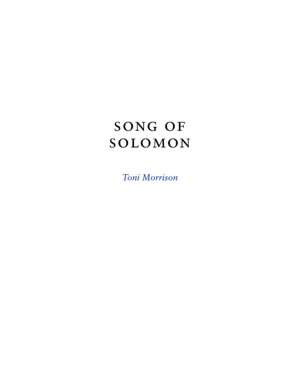 Song of Solomon (SparkNotes Literature Guide Series)