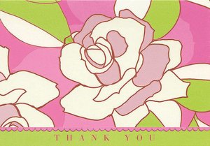 Contemporary Roses Thank You Notes Set of 14