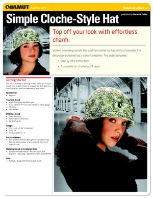 Crochet Project: Simple Cloche Style Hat (Quamut)