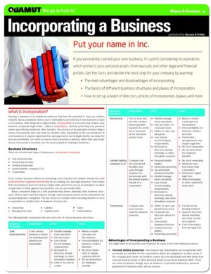 Incorporating a Business (Quamut)