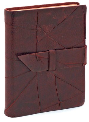 Brown Rustic Italian Leather Journal with Tab Closure l 4x6