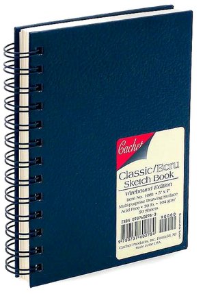 Sketch Book Black Spiral with Ecru Pages 5x7