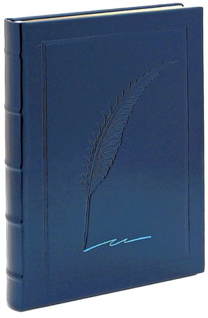 Navy Embossed Quill Leather Journal (9