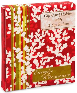 Lip Balms in Holiday Motif Gift Card Holder - Set of 3