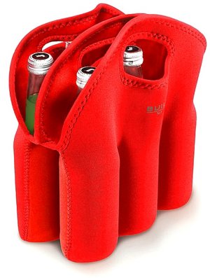 Neoprene Six Pack Tote (Cranberry Red)