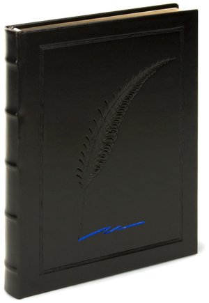 Black Embossed Quill Leather Journal (9