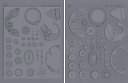 Lisa Pavelka Stamp Set 4.25"X5.5" Sheets 2/Pkg-Steampunk-Innie & Outtie by JHB: Product Image