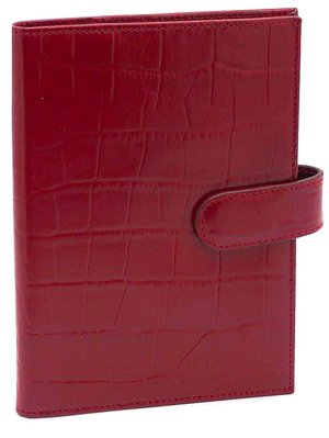 Red Crocodile Embossed Leather Photo Wallet 4x6